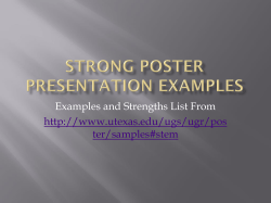 Strong Poster Presentation Examples