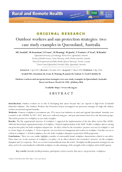 Outdoor workers and sun protection strategies: two case study