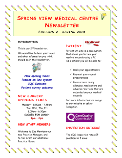 new surgery opening times - Spring View Medical Centre