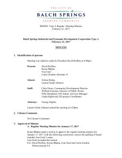 Minutes - City of Balch Springs