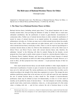 The Relevance of Rational Decision Theory for