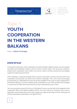 Topic 1: YOUTH COOPERATION IN THE WESTERN BALKANS