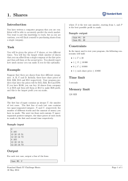 2014 SBITC Heats Problems