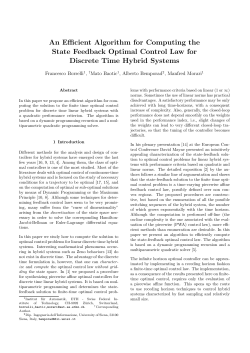 An Efficient Algorithm for Computing the State Feedback Optimal