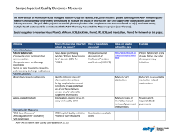 Sample Inpatient Quality Outcomes Measures
