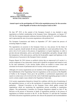 Annual report on the participation of CSOs in the negotiation