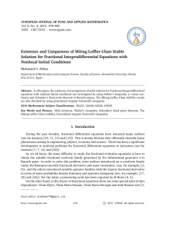 Existence and Uniqueness of Mittag-Leffler