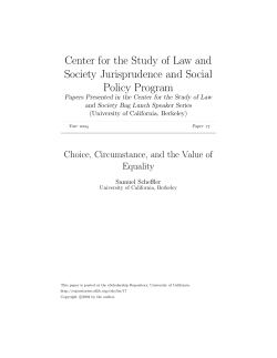 Choice, Circumstance, and the Value of Equality