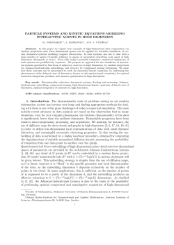 PARTICLE SYSTEMS AND KINETIC EQUATIONS MODELING