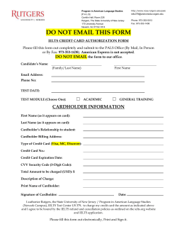 IELTS Credit Card Payment Form