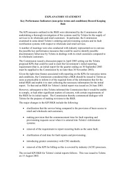 EXPLANATORY STATEMENT Key Performance Indicators (non