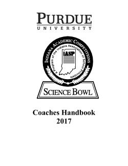 Science Bowl Coaches Handbook - Indiana Association of School