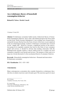 An evolutionary theory of household consumption behavior