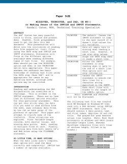 SUGI 26: MISSOVER, TRUNCOVER, and PAD, OH MY!! Or