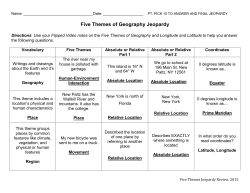 Jeopardy Review Handout Answer Key