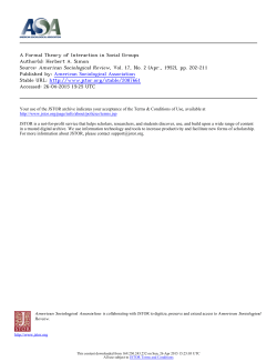 A Formal Theory of Interaction in Social Groups Author(s): Herbert A