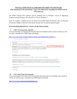 INSTALLATION MANUAL FOR EDEP SECURED VPN SOFTWARE