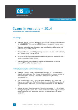 Scams in Australia &ndash; 2014
