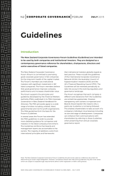 Guidelines - NZ Corporate Governance Forum