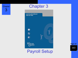 Chapter 8 Payroll Setup