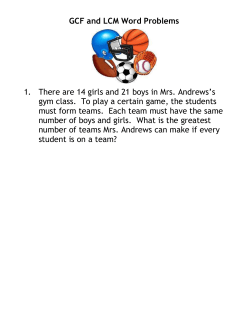 GCF and LCM Mixed Word Problems