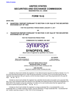 SNPS Form 10-Q Q1`17