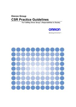 “The Omron Group CSR Practice Guidelines” set forth actions and