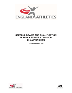 seeding, draws and qualification in track events