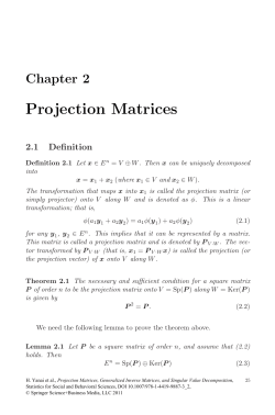Projection Matrices