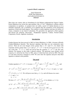 A proof of Beal`s conjecture Jamel Ghanouchi RIME Dpt