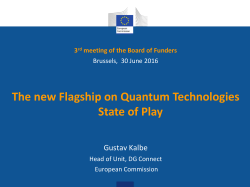 The new Flagship on Quantum Technologies State of Play