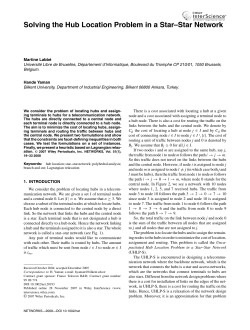 Solving the hub location problem in a star-star