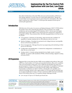 Implementing the Top Five Control-Path Applications with Low