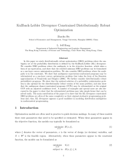 Kullback-Leibler Divergence Constrained Distributionally Robust