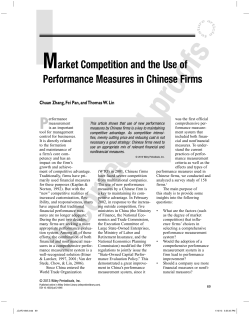 Market Competition and the Use of Performance Measures in