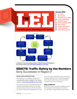 DDACTS: Traffic Safety by the Numbers Early Successes in Region 2