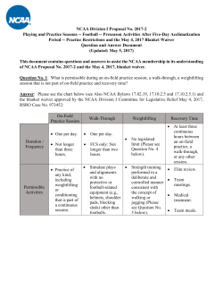 NCAA Division I Proposal No. 2017-2 Playing and Practice Seasons