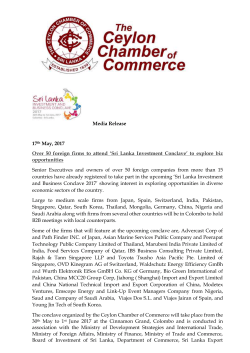 the Media Release - Ceylon Chamber of Commerce