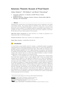 Automata Theoretic Account of Proof Search - DROPS