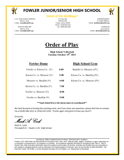 Order of Play Mark A. Cook