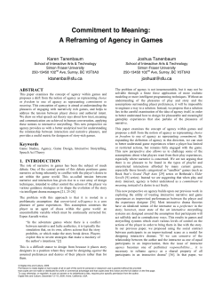 Commitment to Meaning: A Reframing of Agency in Games