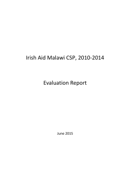 Irish Aid Malawi CSP, 2010-2014 Evaluation Report