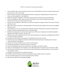 All-Pro`s Renter Moving Checklist