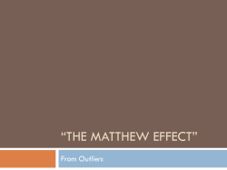 The Matthew Effect