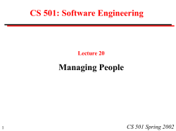 CS 501 Spring 2002 Technical Challenges