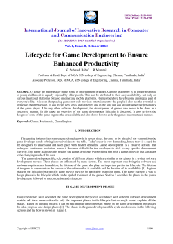 Lifecycle for Game Development to Ensure Enhanced