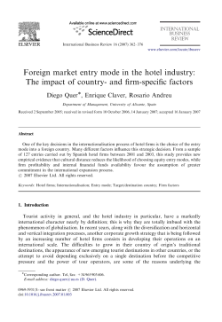 Foreign market entry mode in the hotel industry