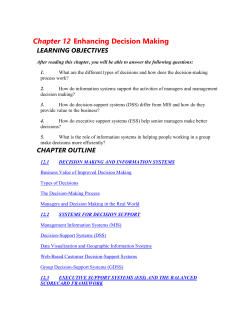 12.1 Decision Making and Information Systems