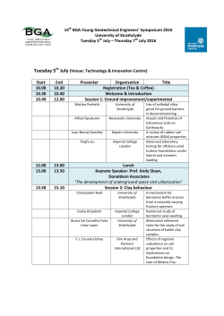 14th BGA Young Geotechnical Engineers` Symposium 2016