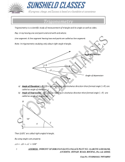 10th Maths_Trignometry